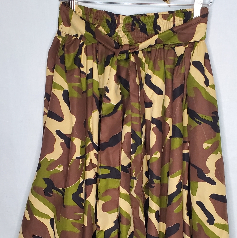 African Inspired Camouflage Skirt w/head wrap